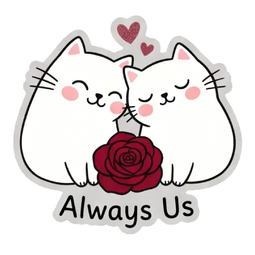 cat, cat lover, romantic, love, cute, WhatsApp stickers, stickers, love message (10)